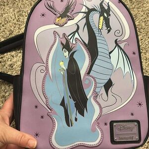 Loungefly Disney Maleficent Dragon Backpack - Lavender and Black